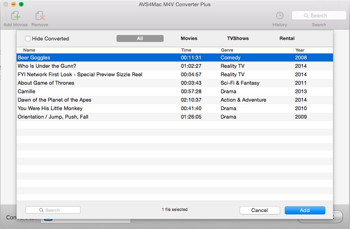 add iTunes videos