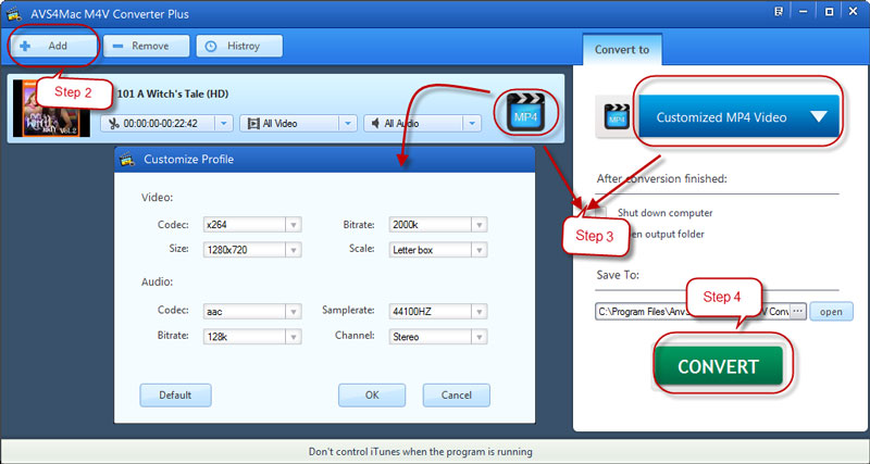 convert itunes M4V movies to galaxy tab format