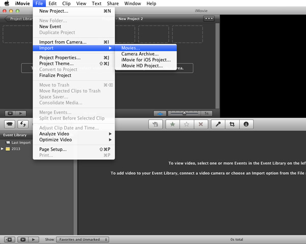 import iTunes videos into iMovie